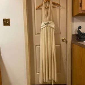 Large Cream Halter Gown